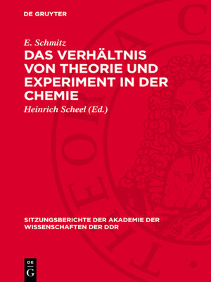 cover image of Das Verhältnis von Theorie und Experiment in der Chemie